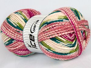 Sale Self-Striping Beyaz Pembe Yeşil Tonları Fuşya
