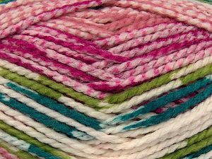 Sale Self-Striping Beyaz Pembe Yeşil Tonları Fuşya