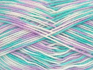 Sale Self-Striping Beyaz Turkuaz Leylak