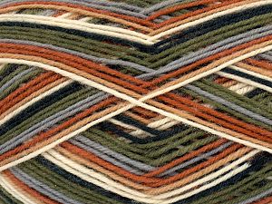 Sale Sock Yarn lacivert Haki Krem Kahverengi