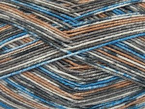 Sale Sock Yarn Beyaz Turuncu Tonları Mavi Tonları Anthracite