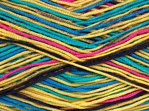 Sale Self-Striping Sarı Pembe Maron Mavi
