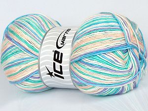 Sale Self-Striping Leylak Açık Pembe Yeşil Tonları Mavi