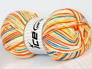 Sale Self-Striping Sarı Beyaz Turuncu Mavi