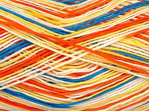 Sale Self-Striping Sarı Beyaz Turuncu Mavi