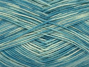 Sale Sock Yarn Turkuaz Tonları Krem