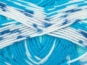 Sale Self-Striping Beyaz Turkuaz Mavi