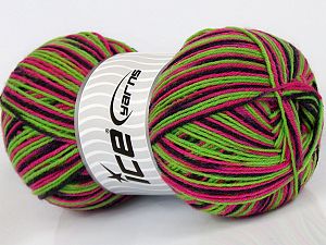 Sale Sock Yarn Yeşil Fuşya Siyah