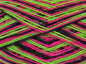 Sale Sock Yarn Yeşil Fuşya Siyah