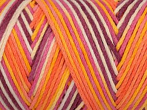 Macrame Cotton Print Mor Pembe tonları Turuncu Tonları