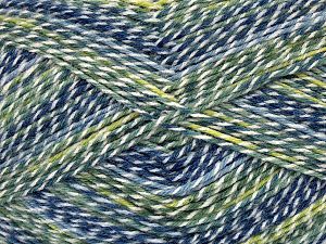 Sale Sock Yarn Beyaz Yeşil Tonları Mavi Tonları