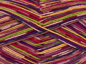 Multicolor Sock Sarı Mor Pembe tonları Yeşil