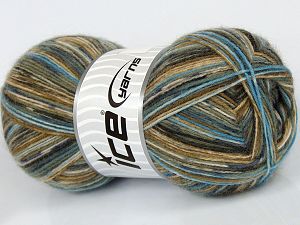 Multicolor Sock Yeşil Tonları Krem Mavi