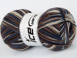 Sale Sock Yarn Kahverengi Mavi Siyah Bej