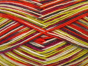 Sale Sock Yarn Turuncu Gri Yeşil Fuşya Krem