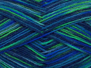 Sale Sock Yarn Yeşil Mavi Tonları