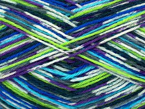 Sale Sock Yarn Beyaz Mor Yeşil Tonları Mavi Tonları