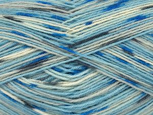Sale Sock Yarn Gri Tonları Krem Mavi Tonları
