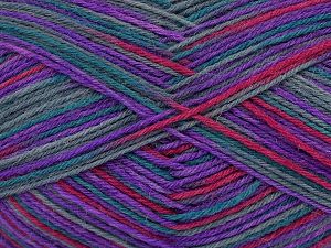 Sale Sock Yarn Mor Orkide Gri Tonları