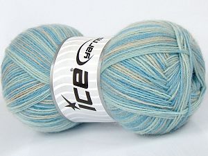 Sale Sock Yarn Nane Yeşil Açık Bej Mavi