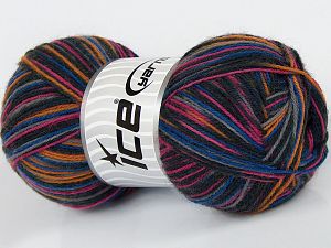 Sale Sock Yarn Mor Pembe Leylak Altın Siyah