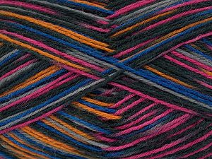 Sale Sock Yarn Mor Pembe Leylak Altın Siyah