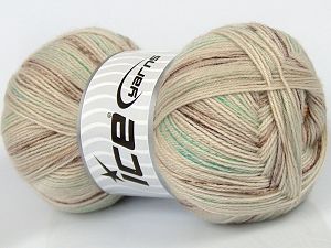 Sale Sock Yarn Nane Yeşil Kahverengi Bej