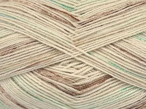 Sale Sock Yarn Nane Yeşil Kahverengi Bej