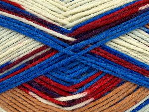 Sale Sock Yarn Water Green Kırmızı Tonları Deve Tüyü Mavi