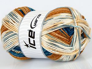 Sale Self-Striping Beyaz Turkuaz Altın Krem