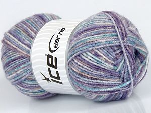 Sale Self-Striping Leylak Tonları Krem Mavi Tonları