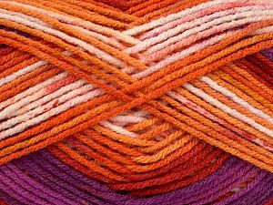 Sale Self-Striping Mor Tonları Turuncu Tonları