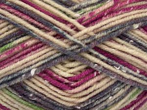 Sale Self-Striping Mor Gri Yeşil Krem
