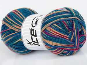 Sale Sock Yarn Yeşil Tonları Fuşya Deve Tüyü