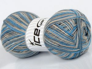 Sale Sock Yarn Gri Krem Mavi Bej