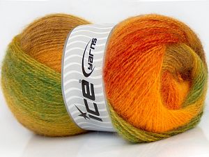 Mohair Pastel Yeşil Tonları Altın tonları
