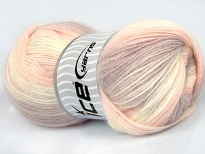 Angora Batik Açık Lila Ekru Bebe Pembesi