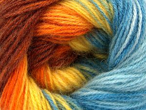 Angora Batik Sarı Altın Bakır Mavi Tonları