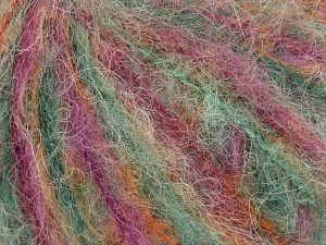 Kid Mohair Alpaca Color Orkide Turuncu Yeşil