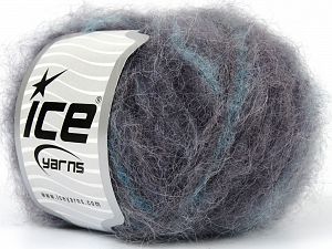 Kid Mohair Alpaca Color Turkuaz Gri Siyah