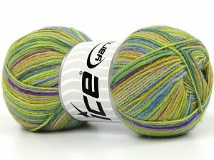 Elite Sock Mor Yeşil Tonları Bej
