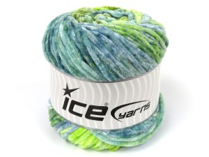 Chenille Splash Yeşil Tonları Mavi Tonları