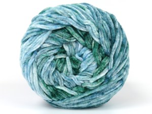 Chenille Splash Yeşil Tonları Mavi Tonları
