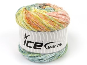 Chenille Splash Sarı Tonları Somon Tonları Yeşil Tonları