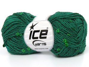 Natural Cotton Light Paillette Koyu yeşil