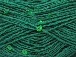 Natural Cotton Light Paillette Dark Green