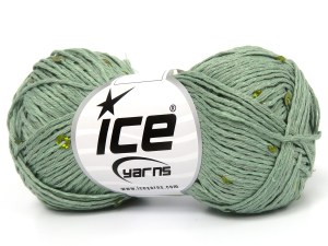 Natural Cotton Light Paillette Water Green