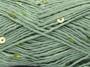Natural Cotton Light Paillette Water Green