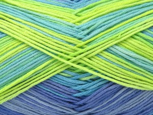 Cotton Magic Turkuaz Leylak Tonları Yeşil Tonları