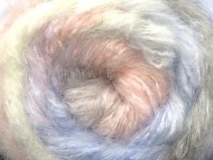 Chancy Mohair Ecru, Light Grey, Light Pink, Light Blue